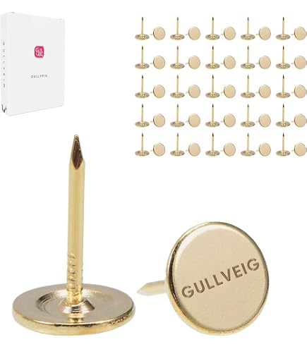 Uxcell 200pcs Bronze Upholstery Nails - 11mm Flat Head Furniture Tacks For DIY & Decoration