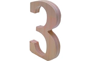 WOODEN LETTER STORE 4” Tall Wooden Number 3 – 1/2” Thick Baltic Birch – Paintable DIY Decor, Signs & Crafts - Pack of 1
