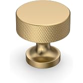 Coinkoly Champagne Bronze Knurled Cabinet Knobs Round Drawer Pulls 10 Pack | Solid Aluminum alloy,1.2 Inch Diameter,textured finish hardware pulls for dressers,drawers,cupboard,bathroom 1521