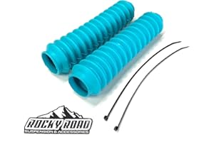 ROCKY ROAD AUTOMOTIVE Rocky Road Universal Shock Absorber Dust Boots Covers - Set of 2 (Teal)