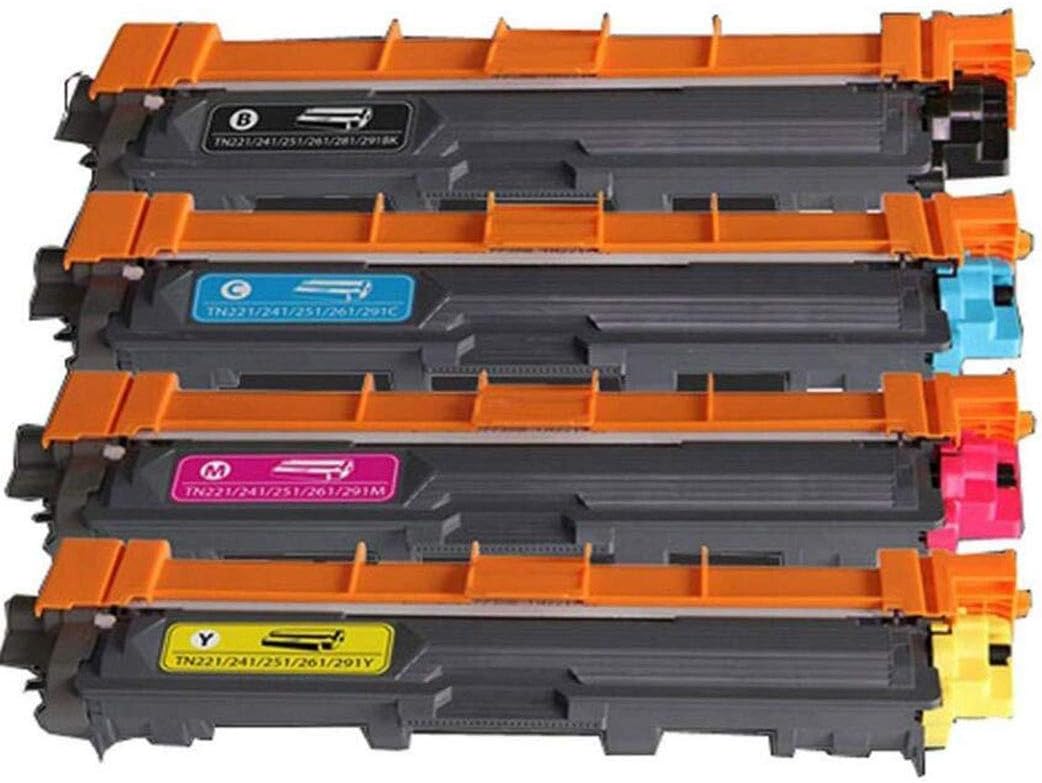 Compatible with Brother TN221 TN241 TN251 TN261 TN281 TN291 Toner Cartridge, for Brother HL-3150CDN/3170CDW MFC-9140CDN/9330CDW/9340CDW Printer Powder Box, Black-4colors