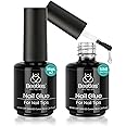 beetles Gel Polish 2Pcs 15ml Nail Glue Kit for Acrylic Nails, 5 in 1 Super Strong Brush in Nail Gel Glue for False Nails Tips