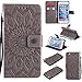 iPhone 6 / 6S Wallet Case,A-slim(TM) Sun Pattern Embossed PU Leather Magnetic Flip Cover Card Holders & Hand Strap Wallet Purse Case for iPhone 6 / 6S [4.7 Inch] - Gray