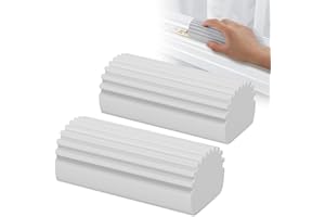 CukoHno,Damp Clean Duster Sponge,Dust Cleaning Sponge,Squishy Wet Reusable Non Scratch Sponges,Dusters for Cleaning Baseboards,Vents,Mirrors,Ceiling Fan,Cobweb,Grey,2 Pack