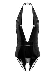 YiZYiF Women's Sleeveless Wet Look Glossy Patent
