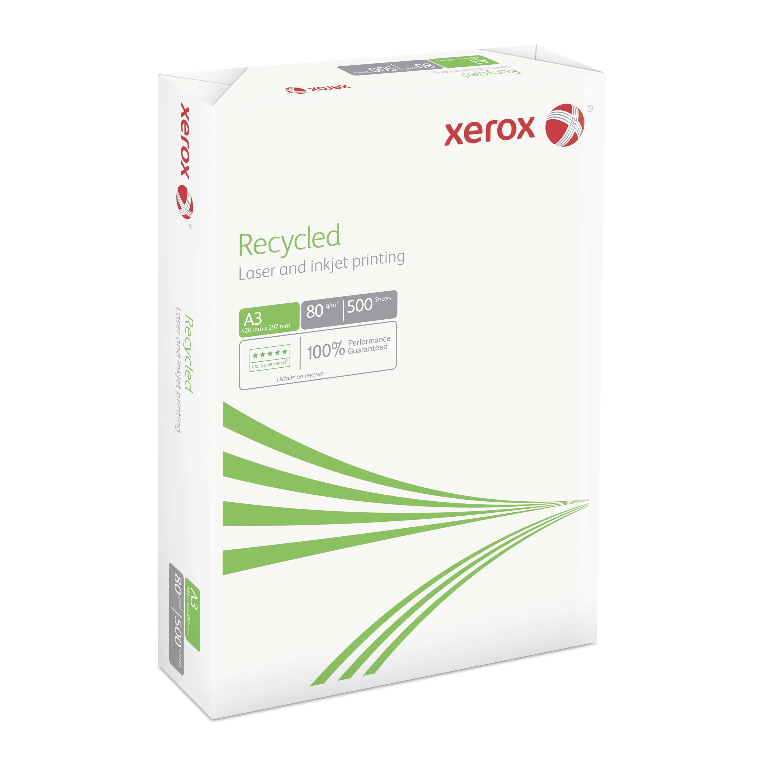 Xerox Recycled Paper 100% Recycled A3 80gsmWhite Ref 003R91166-1 Ream 500 Sheets