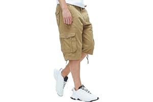 BEST SOUTH Men's Long Cargo Shorts Casual Below Knee 13 Inches Capri Shorts Relaxed Fit with Pockets