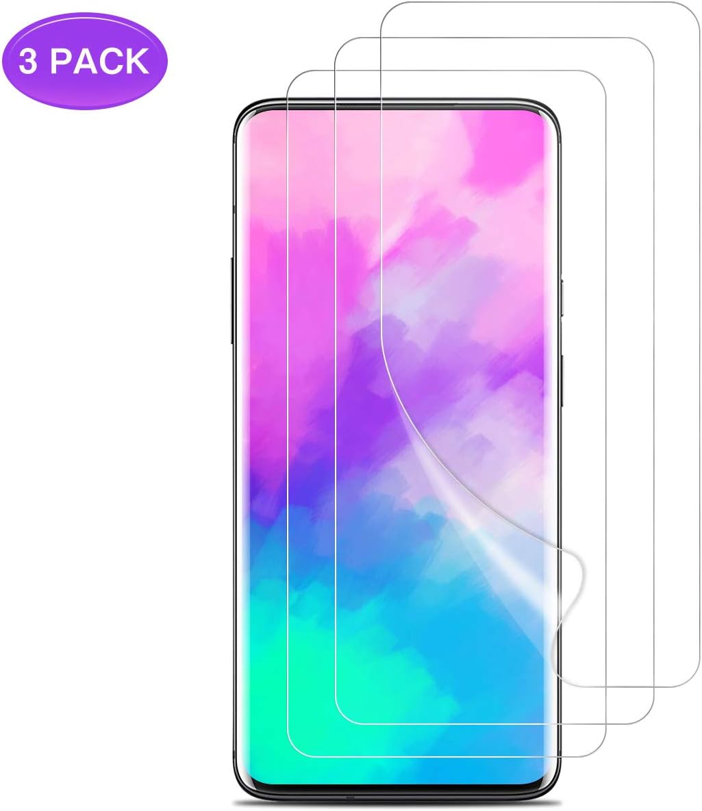 NMHJ OnePlus 7 Pro Screen Protector HD Clear Flexible TPU Film[Case Friendly] [Bubble Free] 3-Pack Not Glass Ultra Thin Wet Applied Film Screen Protector for OnePlus 7 Pro