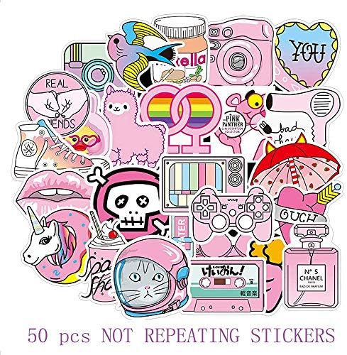 50pcs Cute Girl Vinyl Waterproof Stickers for Car, Laptop, Luggage, Skateboard, Motorcycle, Bicycle Decal Graffiti Patches