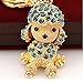 Cute Dog Sparkling Poodle Crystal Rhinestone Alloy Metal Keychain Animal Puppy Lover Kawaii Keyring Key Chain Pendant Purse Handbag Bag Car Hanging Charm Decoration Gift - A Pair(Light Blue & Pink)