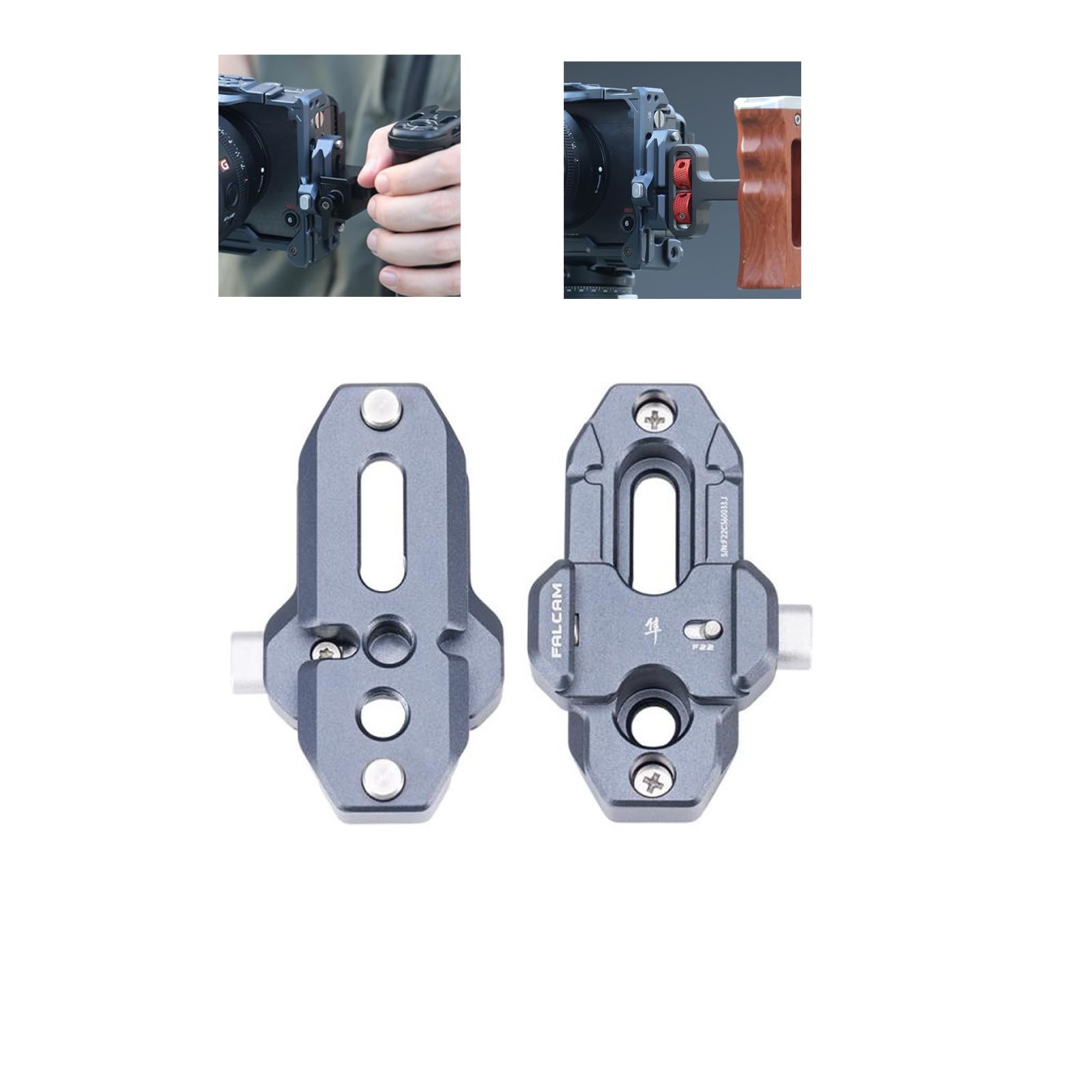 FALCAM F22 to NATO Rail Adapter with 1/4'' Screws for F22 Release Mount