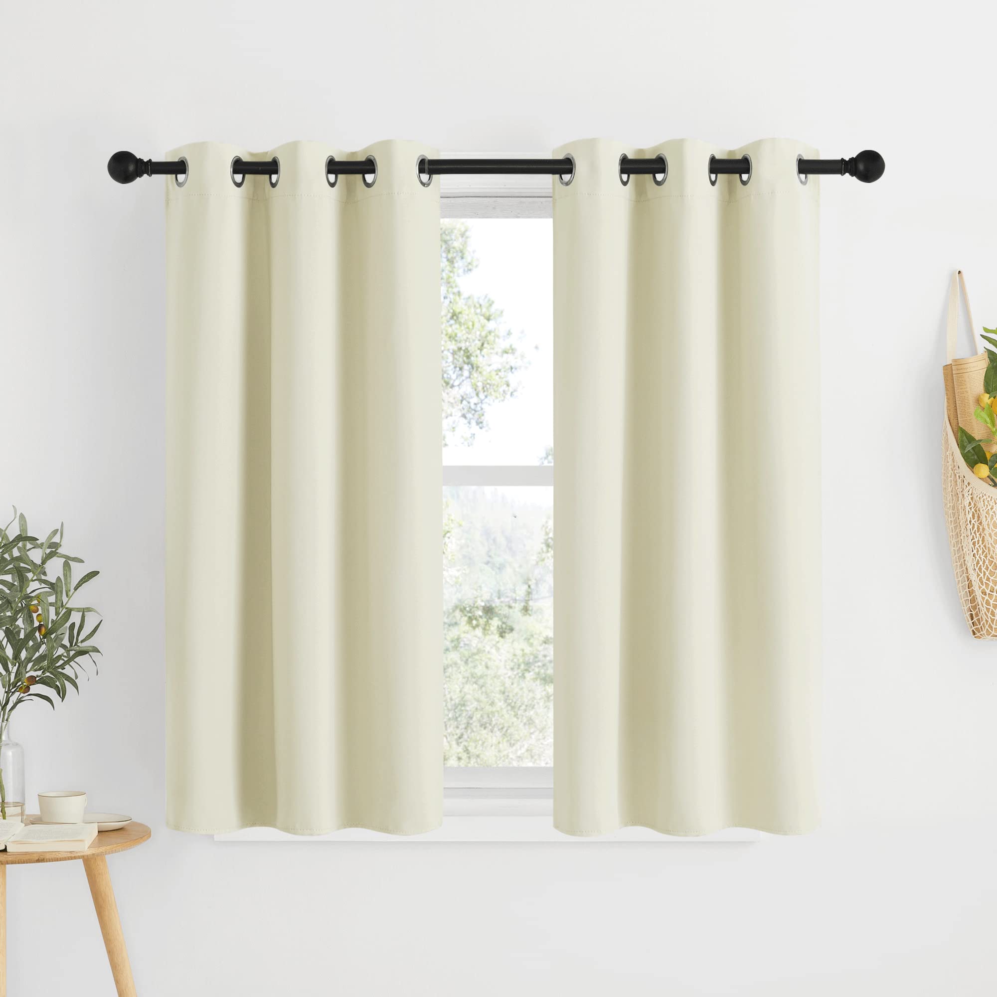 NICETOWN Room Darkening Beige Curtains 102 inches Long 2 Panels, Grommet Thermal Curtains Light & Sound Reducing Window Treatments for Living Room/Bedroom, W66 x L102