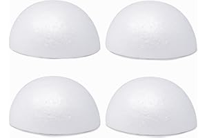 EVERSHINE 8" Craft Foam Half Ball - Smooth Half Foam Polystyrene Balls for Craft and Project, Pack of 4