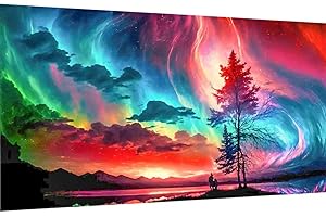 Benjenes Large Diamond Art Kits for Adults, Northern Lights Diamond Painting Kits for Adults, 5D DIY Round Drill Gem Art Paint with Diamonds Dots Crafts Kits for Home Decor Gift 27.5 x 15.7Inch