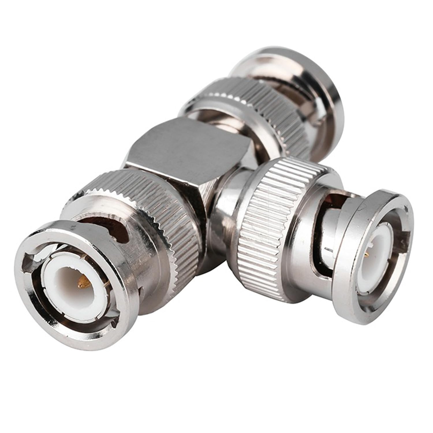 Fohevers 2 Pcs 3 Way BNC Male T Type Adapter Connector RF Coaxial Antenna for 4G CB Walkie Talkie CCTV Radio HD Video HDTV Monitore Cameras