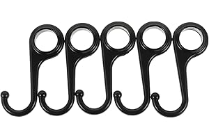 OATIPHO 5Pcs Black Metal Ring Hooks Multi-Purpose Hanging Rack for Kitchen Utensils and Bathroom Towels,