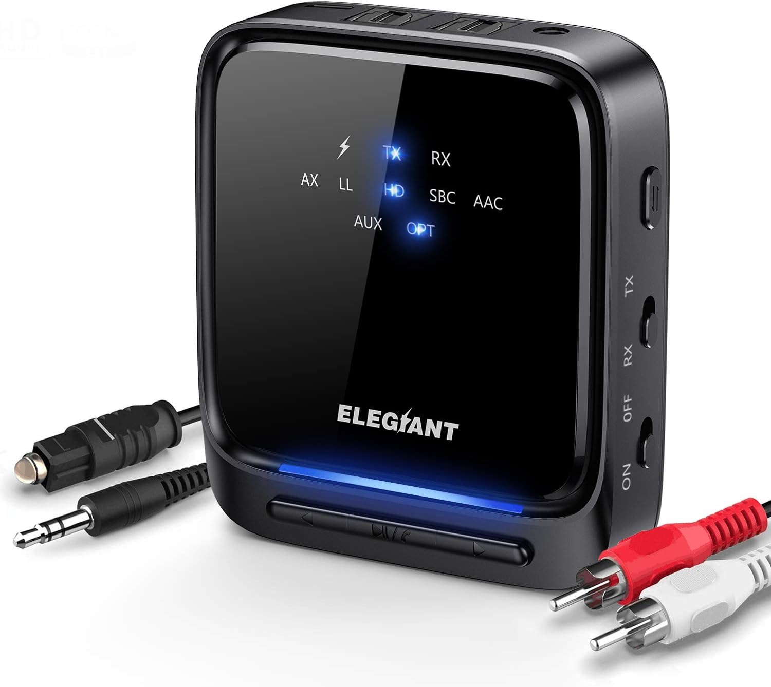 Amazon Bluetooth トランスミッター 光ファイバー端子 レシーバー Elegiant 光デジタル接続 受信機 送信機 ブルートゥース Aptx Ll低遅延 2台同時接続 一台二役 3 5mmオーディオ ブルートゥース 送受信機 Elegiant Bluetoothトランスミッタ