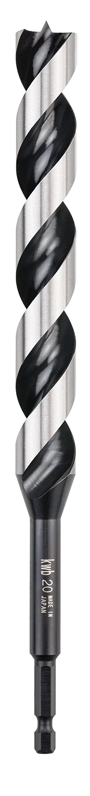 kwb 3-S Japan Snake bit Ø 20 Mm, 235 Mm Made of Bright-Ground Cv Steel with Super-Sharp Point Grinding, Centre Point and E 6.3 Shank