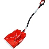ArcticThrill Heavy Duty Snow Shovel - Large Capacity 21-Inch Wide Poly Blade with Reinforced Edge, Ergonomic Curved Aluminum 
