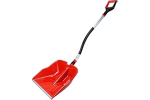 ArcticThrill Heavy Duty Snow Shovel - Large Capacity 21-Inch Wide Poly Blade with Reinforced Edge, Ergonomic Curved Aluminum 