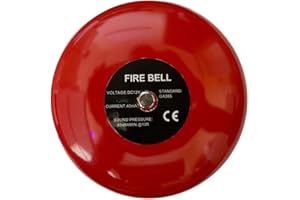 Safeguard Supply Fire Alarm Bell - 6 Inches Ringing Bell - 12 Volt DC Bell Can Be Used As an Extra Loud Doorbell, Chime Alarm Or Multi Purpose Bell. Can Be Wired Into Any Device with 12VDC Output