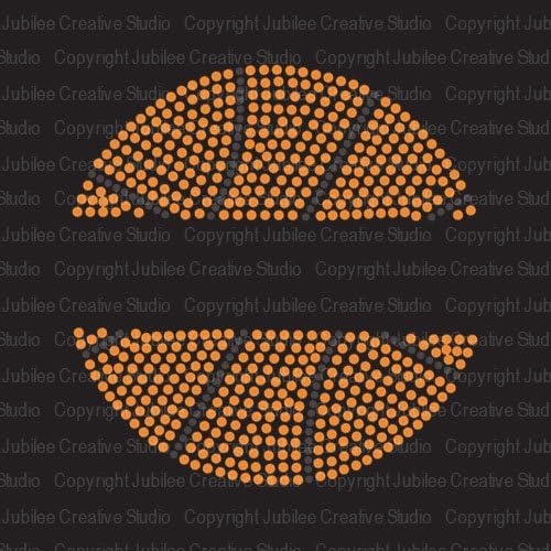 Split Basketball Iron On Rhinestud T-Shirt Transfer by JCS Rhinestones