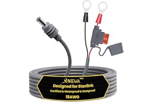 XNEWA Starlink Mini O Ring Connecters Extension Cable, 18AWG, Starlink Mini Direct Battery Power Cable, Waterproof, DIY Battery Kit with ATC/ATO Fuse Holder, Secure Blade Fuse Protection (3M/10FT)