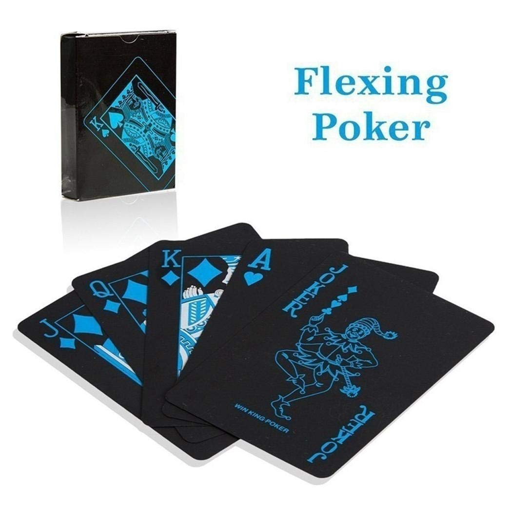 Mekolen PVC Waterproof Black Poker Board Game Card Playing Cards Magic Props Poker