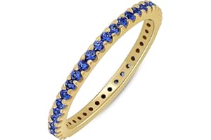 GOURIK Stackable Eternity Ring for Women |Gold Plated – Ruby, Blue Sapphire, Simulated Diamond, Pink Sapphire, Emerald| Wedding Band |hypoallergenic Rings| Labradorite Ring | Birthstone Gift Jewelry for Her