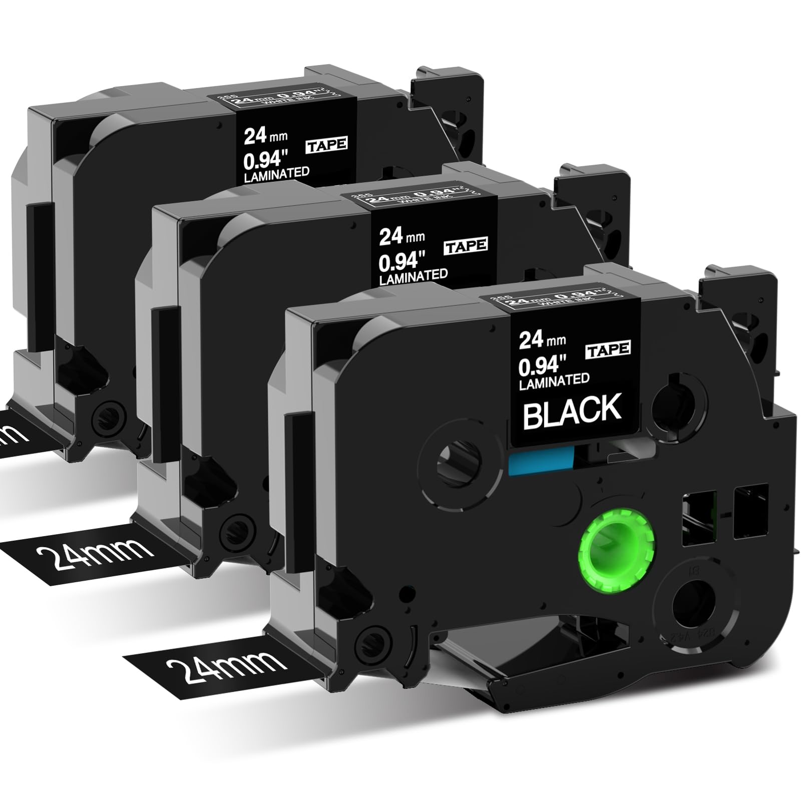 3X MarkField Compatible 24mm Label Tape Replacement for Brother P-Touch TZ TZe-355 0.94" White on Black Laminated Tape for Label Maker PT-P700 D600 P750W P900W P910BT P900 2430