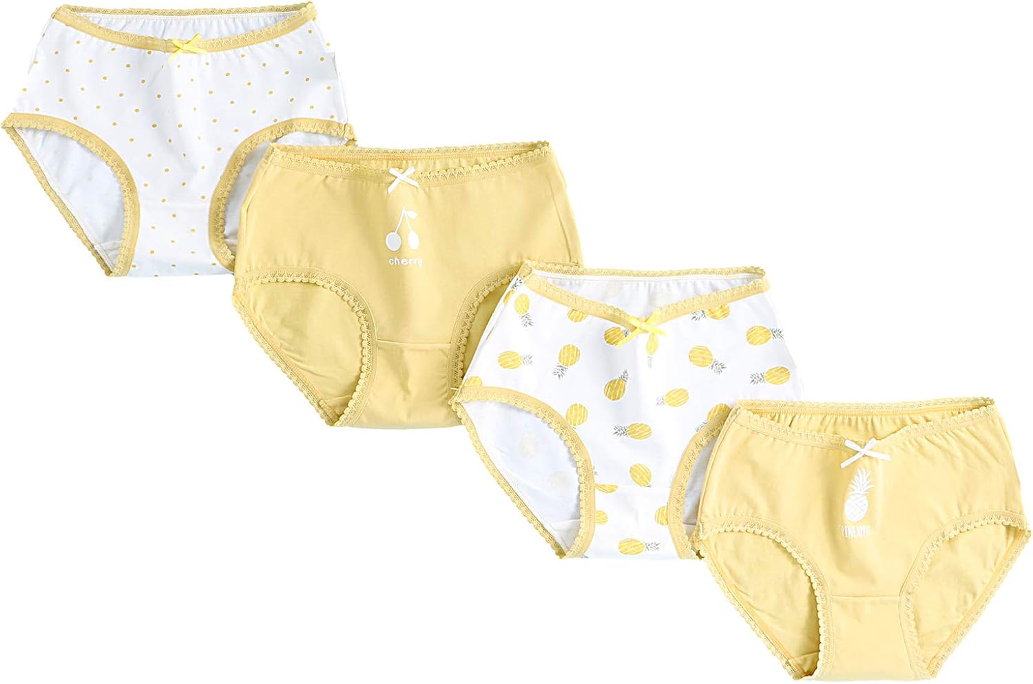 Lot De 6 Culottes Fille 3-4 Ans - Coton Doux Dentelle | Confortable & Respirant | Motifs Imprimés