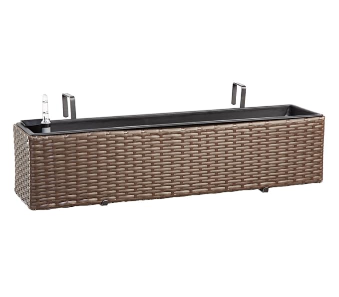 Dehner Blumenkasten Florenz, ca. 80 x 19 x 20 cm, Polyrattan, braun