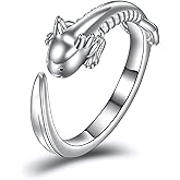 YAFEINI Axolotl Rings 925 Sterling Silver Axolotl Statement Rings Animal Jewelry Gifts for Women