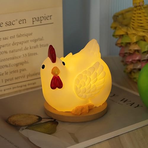 Chicken Egg Night Lght, Handwork Cute Chicken Butt Lamp, Funny Battery-Operated Table Lamp Decoration for Home, Bedroom, Study Room, LED Animal Novelty Lamp for Birthday Christmas Gifts