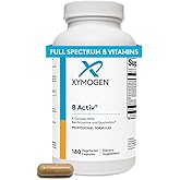 XYMOGEN B Activ Vitamin B Complex with Benfotiamine, Methylfolate, Biotin, Vitamin B6 & B12 (Methylcobalamin b12) - Energy Supplements for Adrenal & Mood Support (180 Capsules)