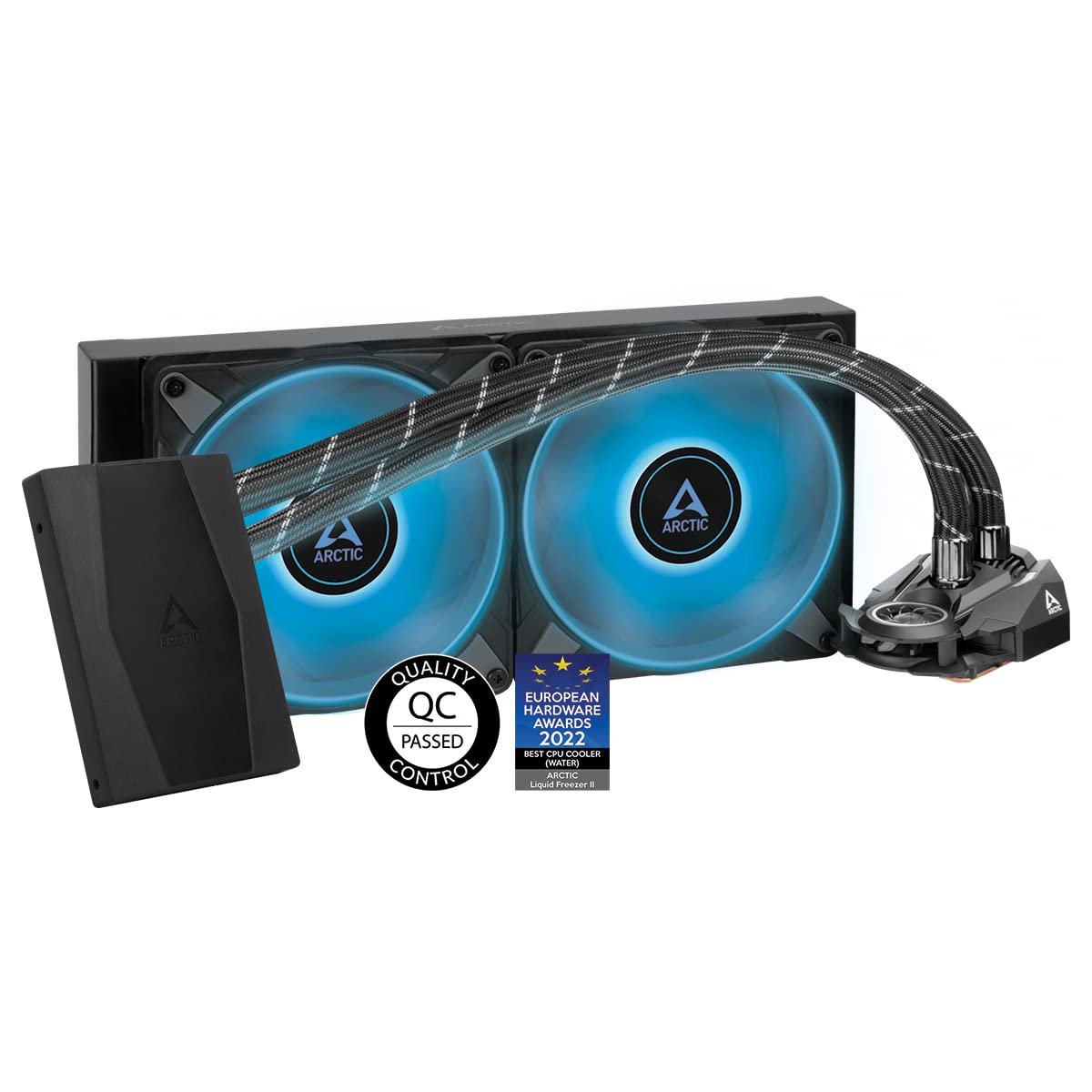 ARCTIC Liquid Freezer II 280 RGB (Incl. Controller) - Multi-compatible all-in-one CPU AIO water cooler with RGB, efficient PWM-controlled pump, fan speed: 200-1900 RPM, LGA1700 compatible - Black