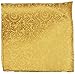 Paul Malone Necktie, Pocket Square and Cufflinks 100% Silk Gold,One Size