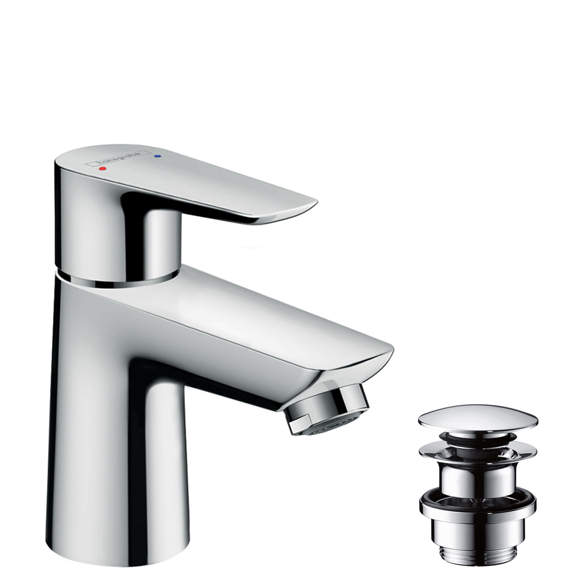 hansgrohe Talis E basin mixer tap 80 with push open waste, chrome 71701000