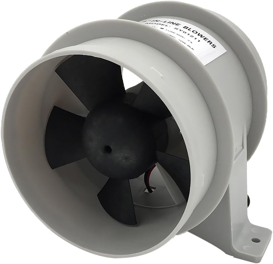 Baosity 4 inch Silent Inline Blower, 12V Quiet AirFlow Turbo Fan for