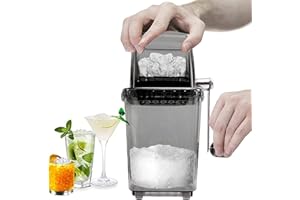 Manual Rotary Ice Crusher Machine Home Hand Crank Grinder Cocktails Slush Smoothies Drinks Cube Crushed Stainless Steel PP PS