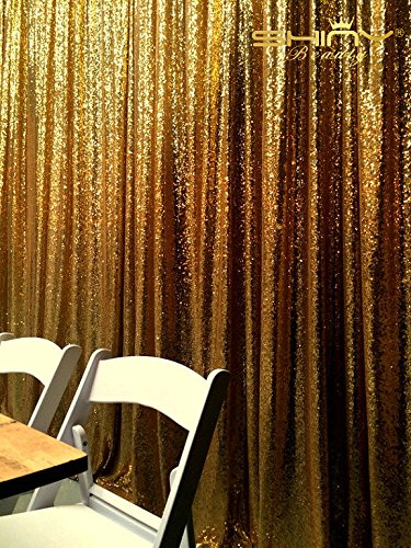 Sequin Backdrop-8FTx8FT-Gold, Sequin Backdrops for Photo Booth and Photography baby shower Props Background Glitter Wedding Photobooth Decorations