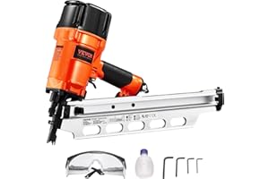 VEVOR Framing Nailer, 2" to 3-1/2" 21 Degree Full Round Head Pneumatic Framing Nailer with Dual Trigger Modes & Tool-Less Dep