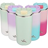 Konokyo Tumbler with Lid, 12 oz Travel Coffee Mug Double Wall Vacuum Stainless Steel Thermal Metal Cup Insulated Water Bottle,Macaron Green