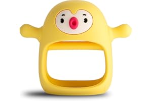 Smily Mia Penguin Teethers for Babies, Silicone TeethingToys for Babies 0-6Months, Best Toy for Teething Babies, Hand Teether Toys,Perfect Replacement for Pacifiers, Baby Chewing Toys, Yellow