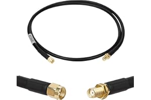 WIZACE 3ft SMA Female to SMA Male Pure Copper Low Loss Cable, S-MR240 Extension Coaxial - Antenna Lead Extender for 3G/4G/5G/6G/LTE/ADS-B/Ham/GPS/WiFi/RF Radio Use (50 Ohm Not for TV)