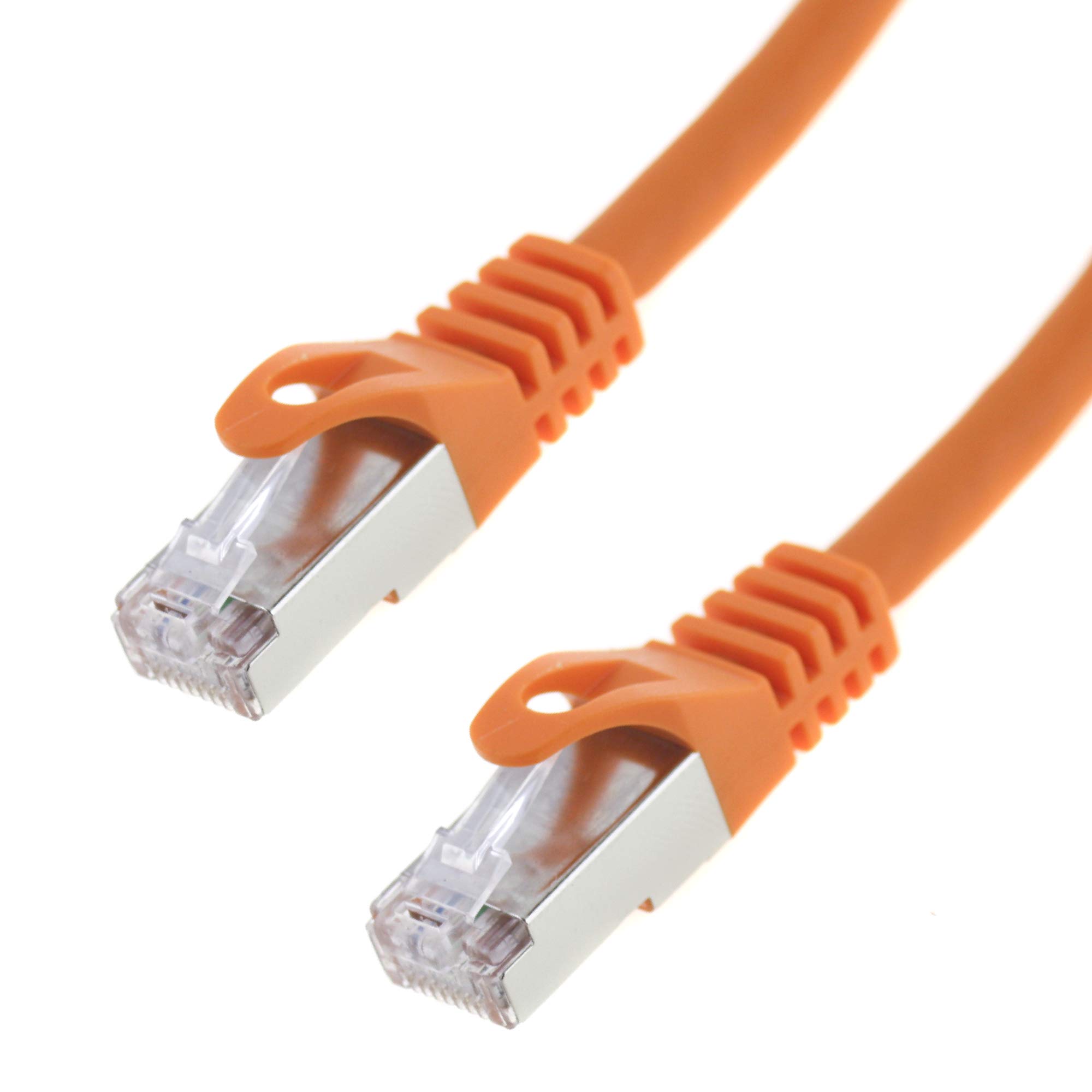 Network Cable S/FTP PIMF Cat 7 10 m Patch Cable for Gigabit Ethernet Seki Orange