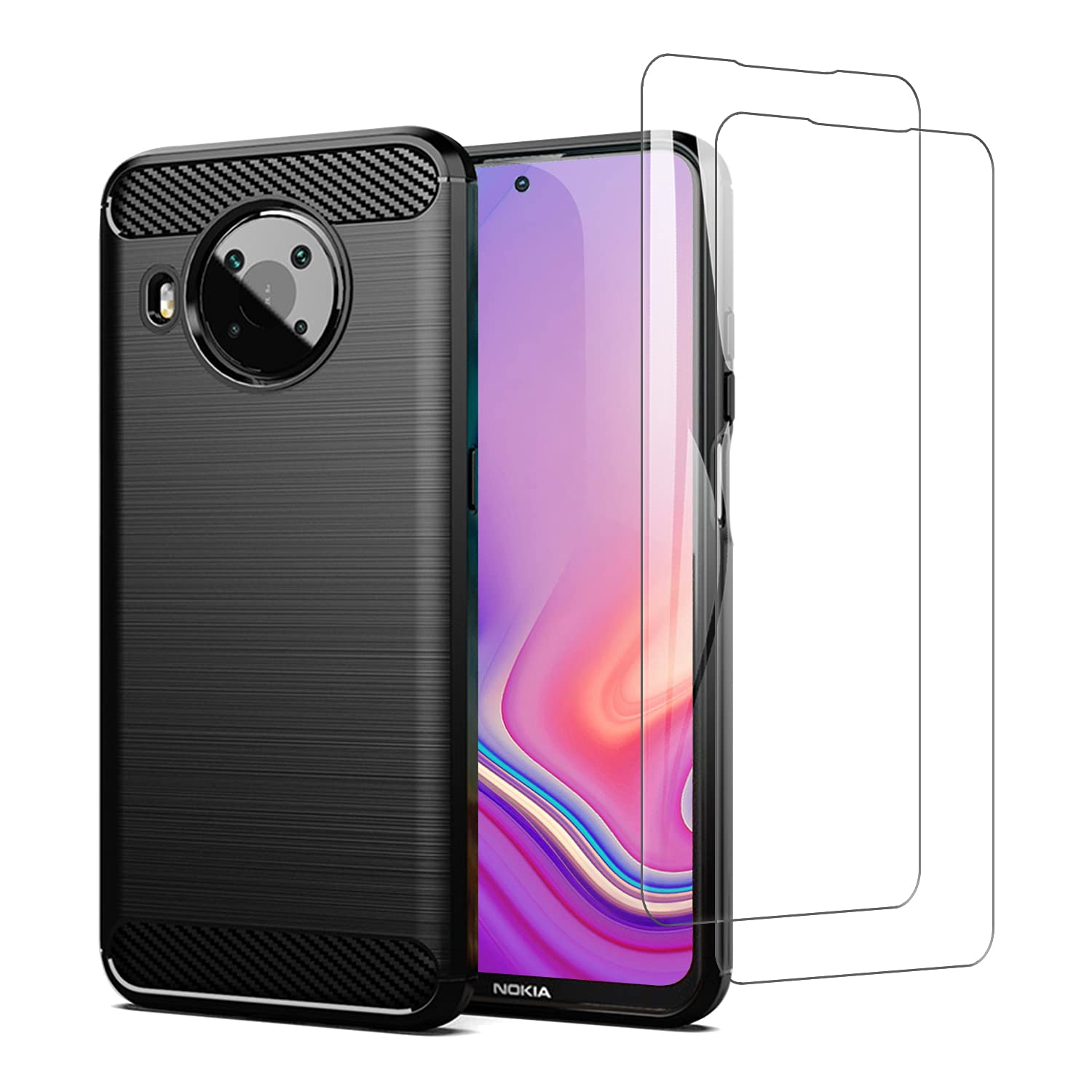 SCL Case for Nokia X10/X20 with Screen Protector for Nokia X10/X20 Case and Screen Protector Nokia X10/X20 Tempered Glass [2 Pack] + Cover, Anti-Scratch TPU Protective Cover, Anti-Fingerprint