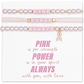 DoDoBeads Breast Cancer Awareness Bracelets, Red Ribbon Week Bracelets Bulk, Cancer Care Gifts for Women, Support Gift for Women & Survivors