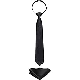 Enlision Ties for Boys Pretied Boys' Neckties Pocket Square Set Adjustable Kids Ties Graduation School Uniforms Necktie