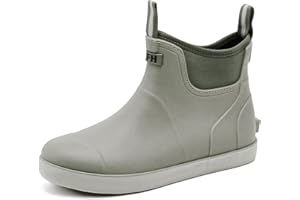 CKWLXQY Men's Deck Boots, Waterproof Ankle Rain Boots Men Anti-Slip Traction, Outdoor Rubber Fishing Garden Boots High-Performance Shoes for Farming